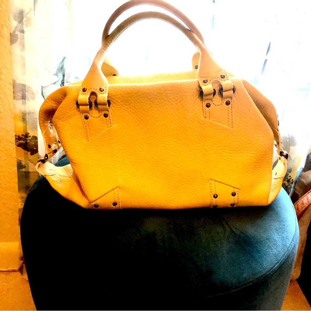 Cole Haan Leather Hand Held Bag, Yellow - Picture 2 of 16